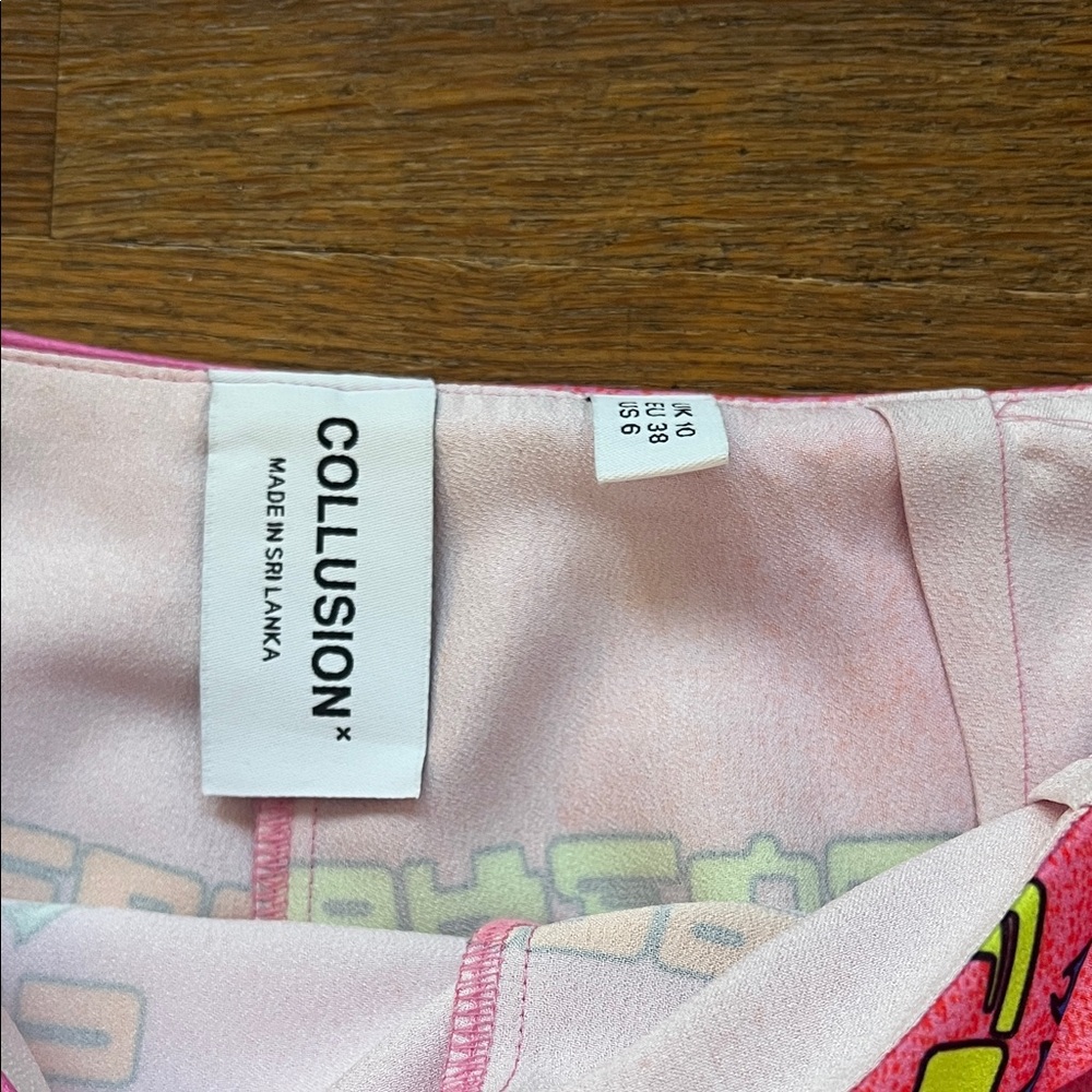 ☯️NWOT - Collusion - Pink Graphic Women's Skirt w shorts - 6☯️ - Picture 2 of 4